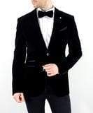 Black Velvet Slim Fit Blazer