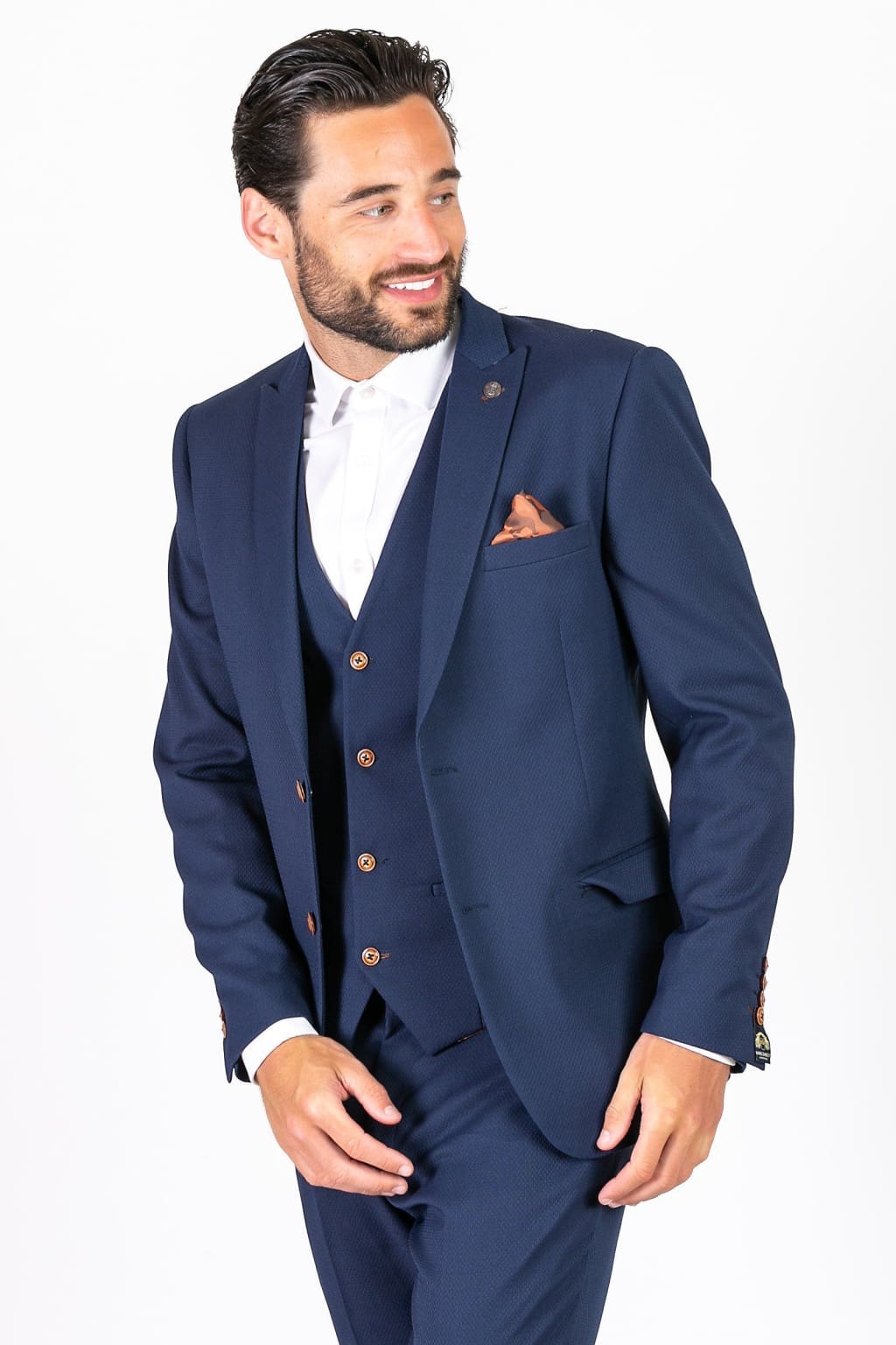 MAX - Royal Blue Trousers with Contrast Buttons – Marc Darcy