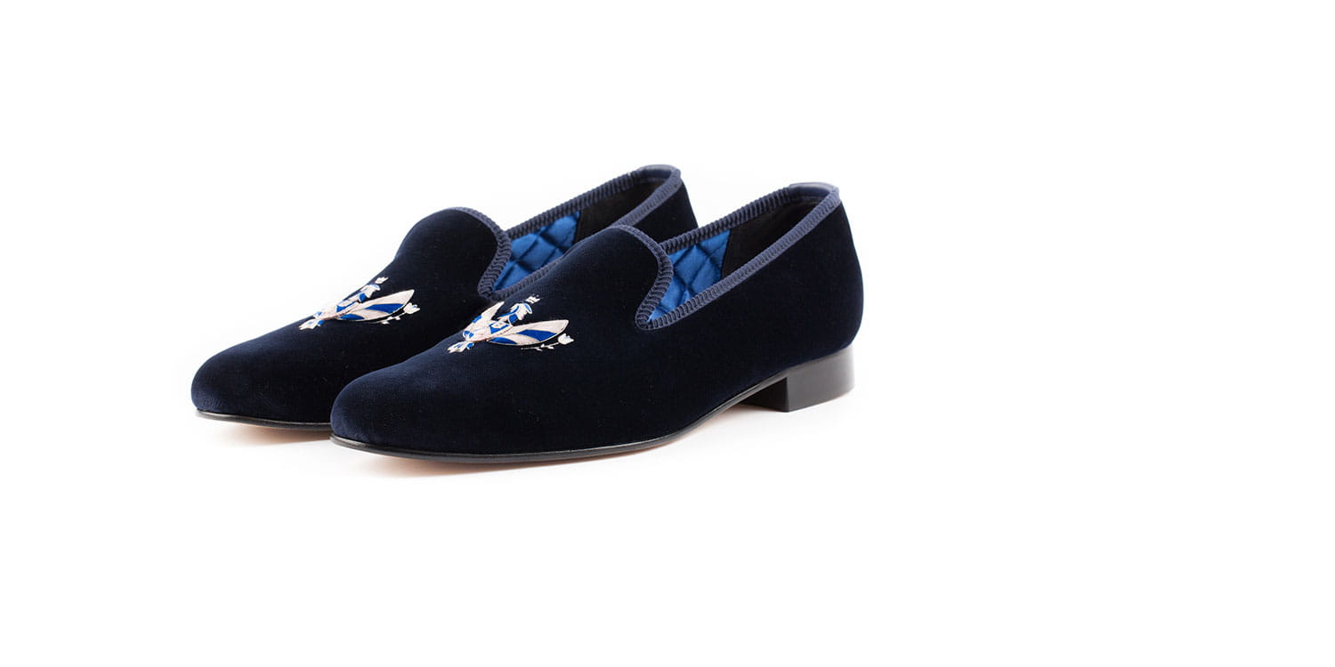 HOME/SHOP/MAYFAIR | POLO | VELVET SLIPPERS / MEN'S LUXURY SLIPPERS |  Donhall & Bell