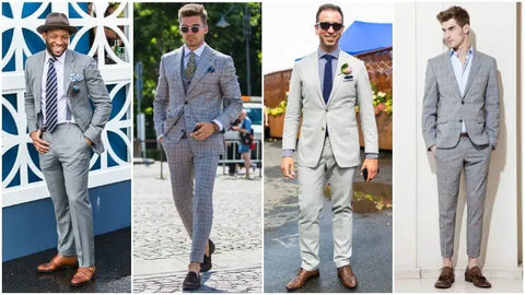 What Color Shoes & Tie to Wear with a Grey Suit?