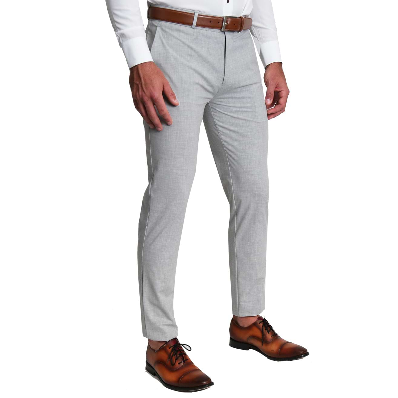 Fitted Trousers Heather Grey Men www.quimicosgoicochea.com