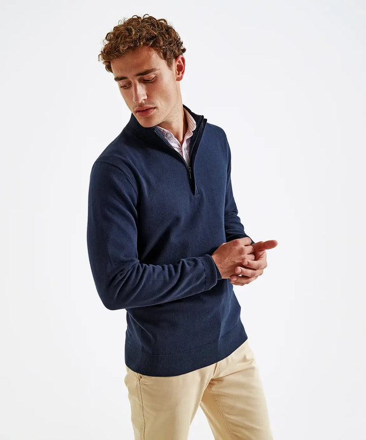 Asquith & Fox ¼ Zip Knitted Sweater - Knitwear