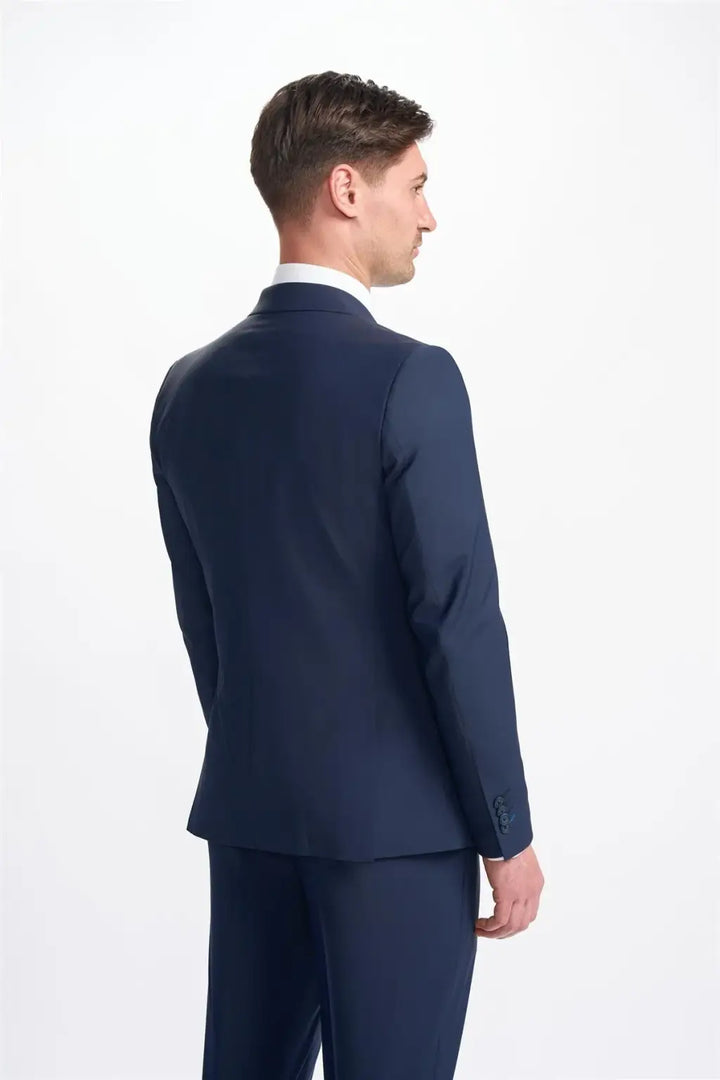 Cavani Bond Navy Double Breasted Blazer - Suit & Tailoring