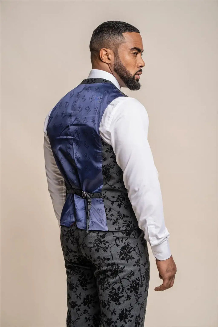 Cavani Georgi Floral Double Breasted Waistcoat - Suit & Tailoring