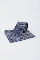 Cavani Grey Paisley Tie Set - Accessories