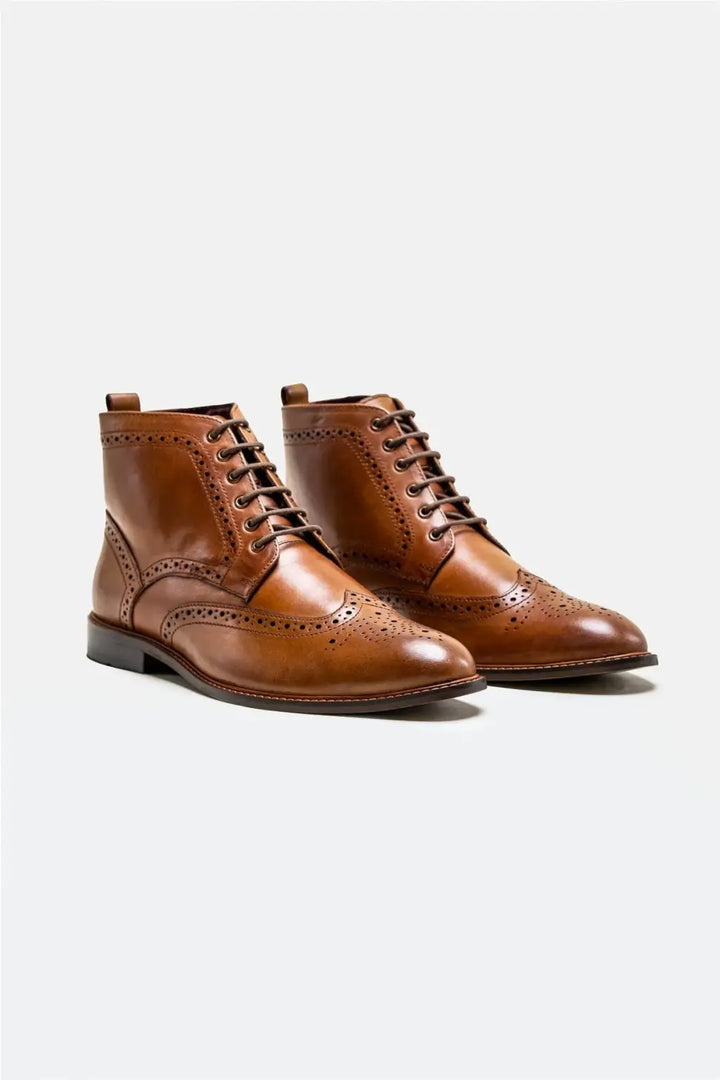 Cavani Holmes Tan Men’s Leather Boots - Boots