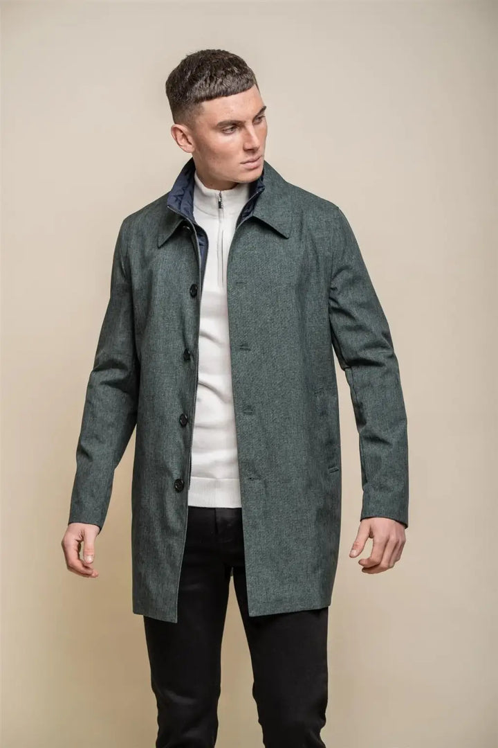 Cavani Men’s Brando Olive Mac Coat - XS - Coats