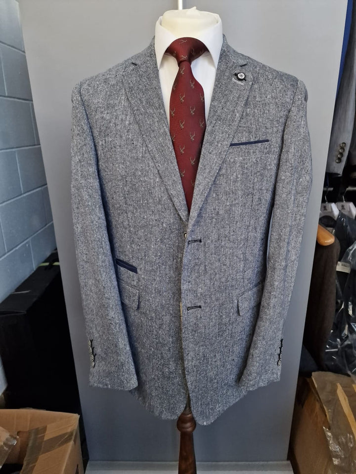 Cavani Men’s Grey Donegal 3 Piece Suit - Suit & Tailoring