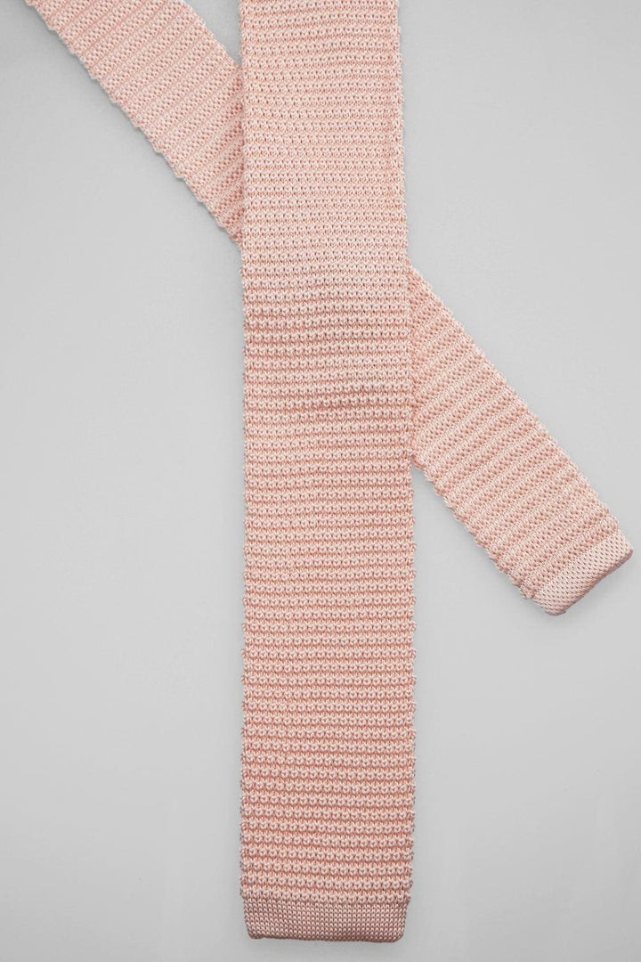 Cavani Men’s Knitted Tie And Hank Set - Pink - Accessories