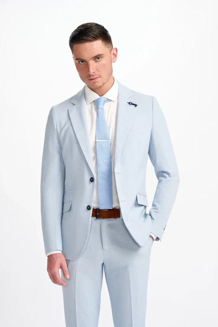 Cavani Men’s Siren Sky Blue 2 Piece Suit - Suit & Tailoring