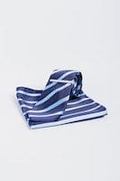 Cavani Navy Stripe Tie Set - Accessories