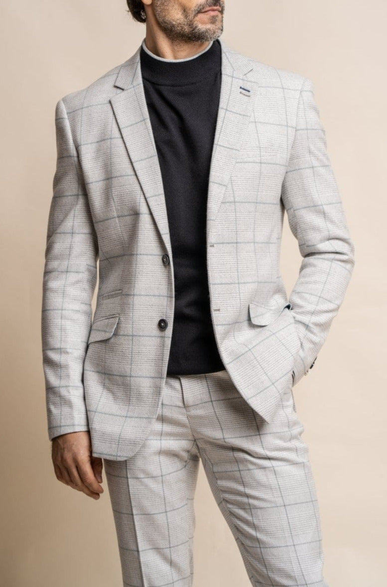 Cavani | Cavani Radika Light Grey Slim Fit Blazer - MENSWEARR