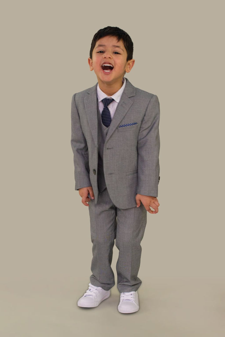 Cavani Reegan Boy’s Three Piece Grey Slim Fit Suit - 1 YEAR - Suit & Tailoring