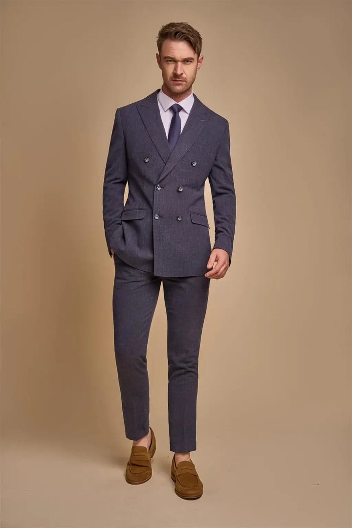 Cavani Tokyo Navy Double Breasted Blazer - Suit & Tailoring