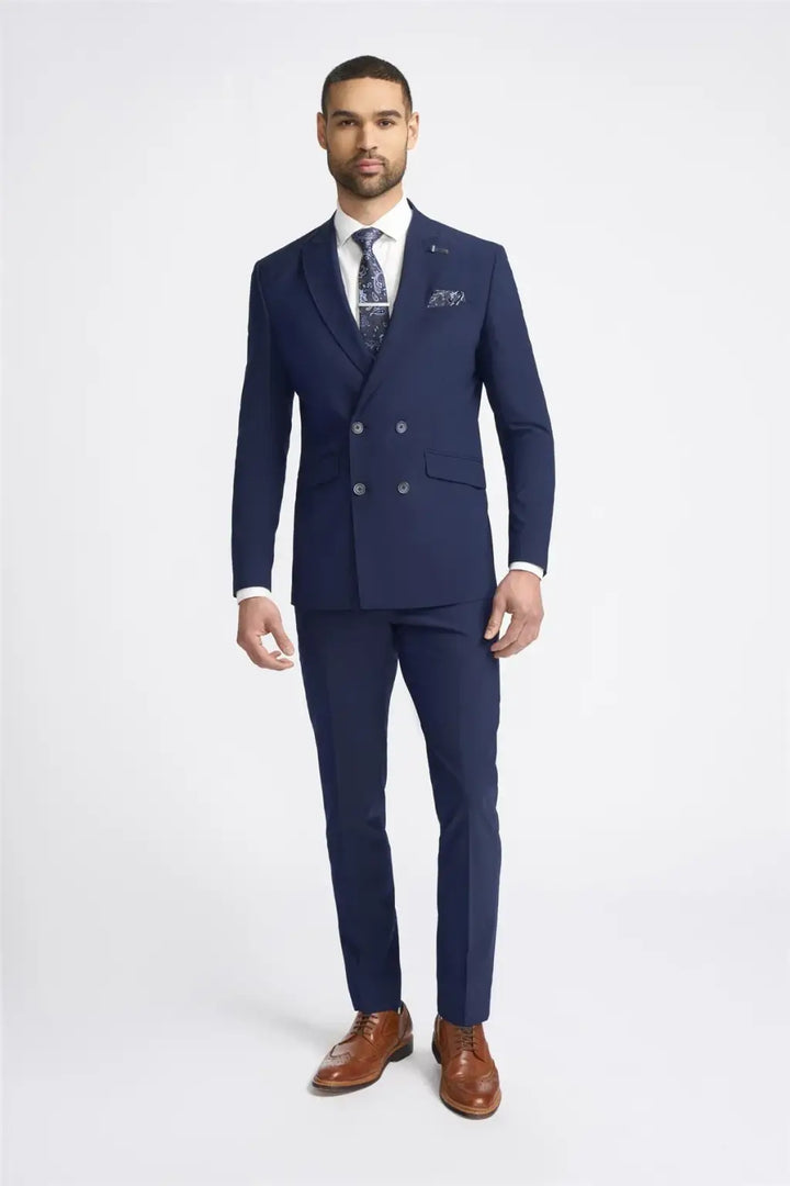 Cavani Victorious Double Breasted Navy Blazer - Suit & Tailoring