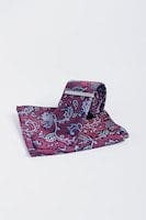 Cavani Wine Paisley Tie Set - Accessories