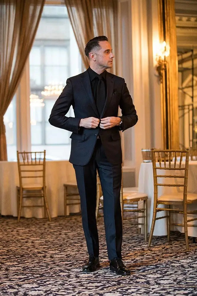 The Allure of the Black Suit Black Shirt Combo A Style Statement MENSWEARR