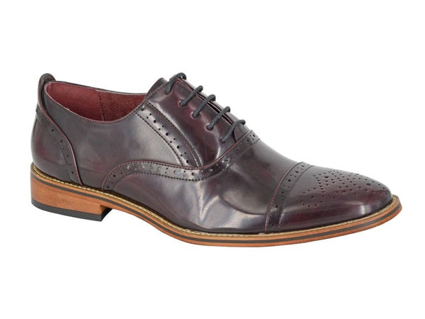 Goor Men’s Ox Blood Burnished Capped Lace Oxford Brogue Shoe - UK3 | EU37 - Shoes