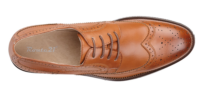 Goor Men’s Tan 4 Eyelet Brogue Tie Shoes - Shoes