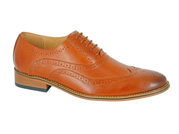 Goor Men’s Tan 5 Eyelet Brogue Oxford Shoes - Shoes