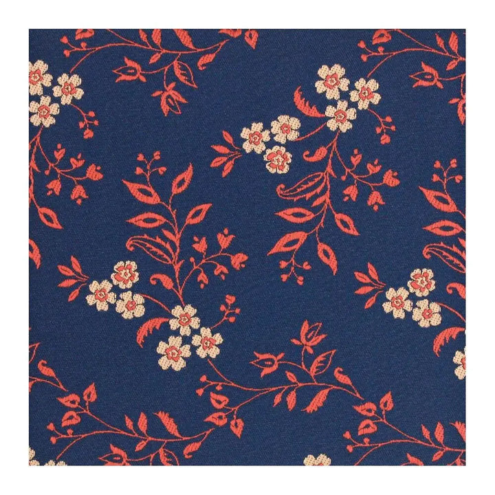 L A Smith Burnt Orange On Navy Leafy Floral Hank - Accessories