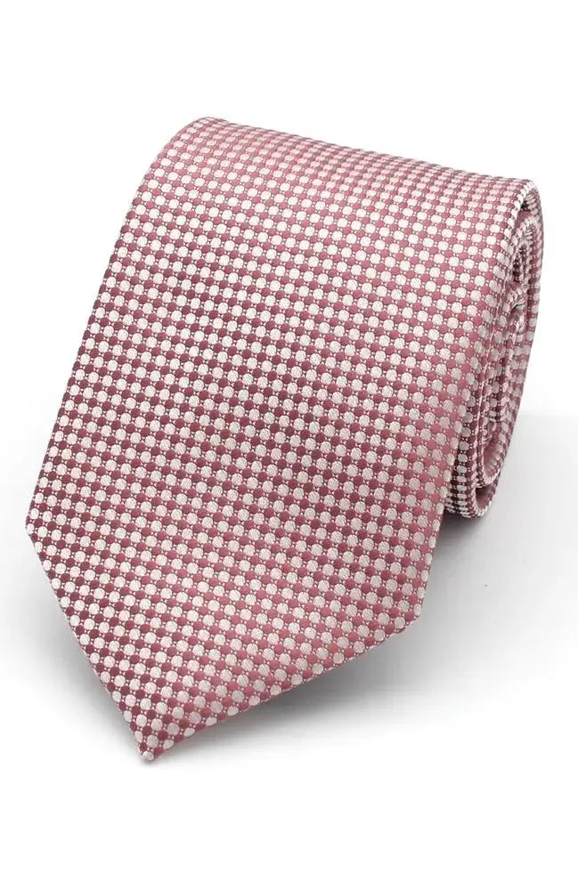 LA Smith Textured Plain Woven Wedding Poly Tie - Dusky Pink - Accessories