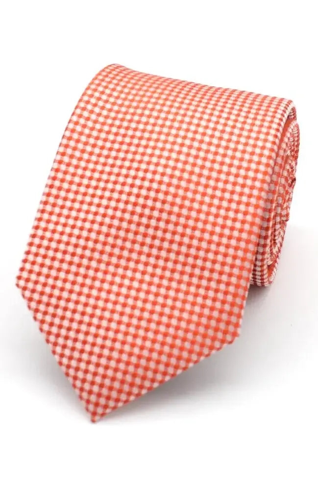 LA Smith Textured Plain Woven Wedding Poly Tie - Burnt Orange - Accessories