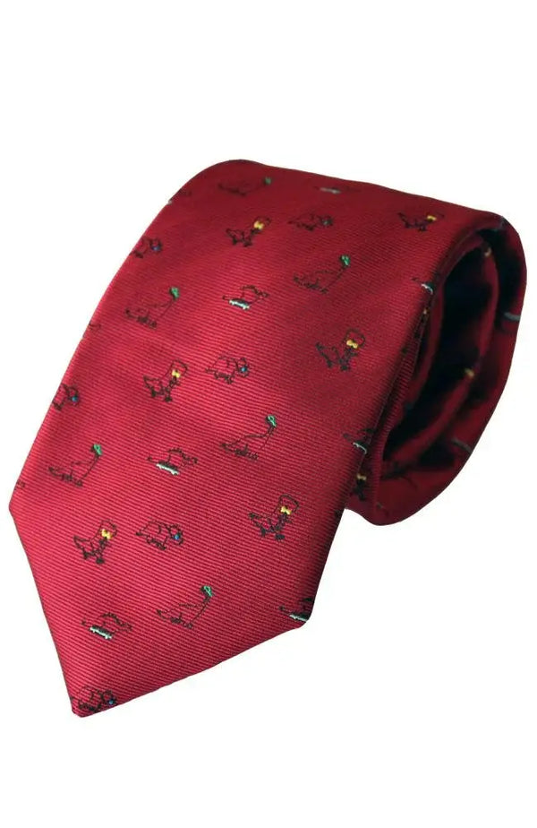 L A Smith Red Dinosaur Poly Tie - Accessories