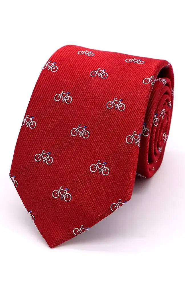 LA Smith Country And Hobby Bicycle Silk Ties - Burgundy Accessories