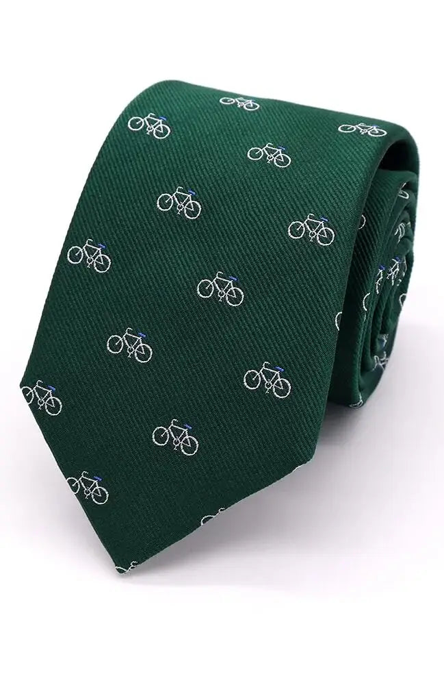 LA Smith Country And Hobby Bicycle Silk Ties - Green Accessories