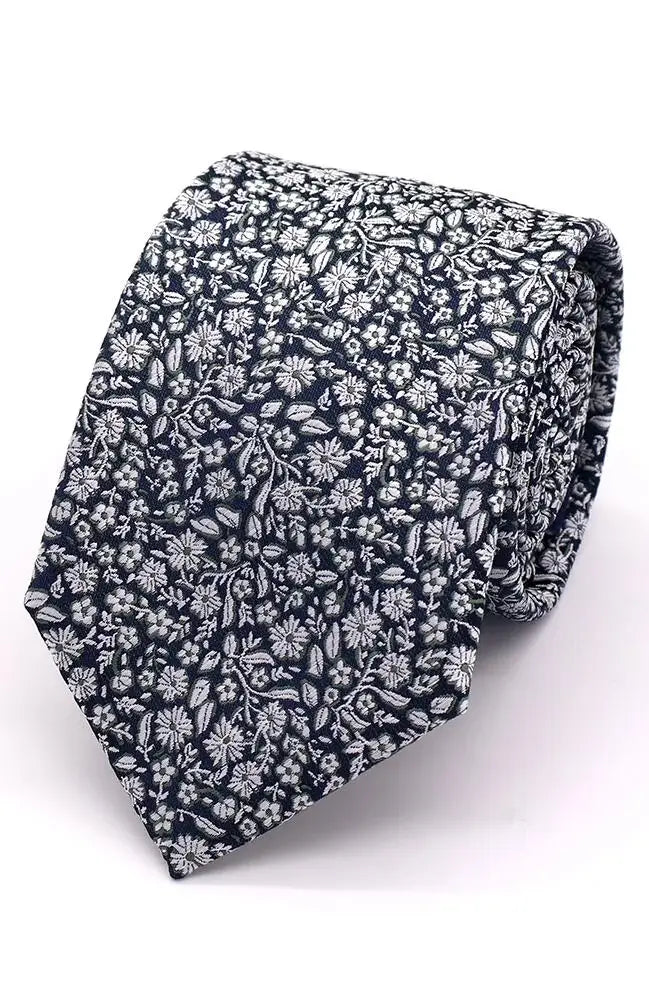 LA Smith | LA Smith Micro Floral Woven Wedding Poly Ties - MENSWEARR