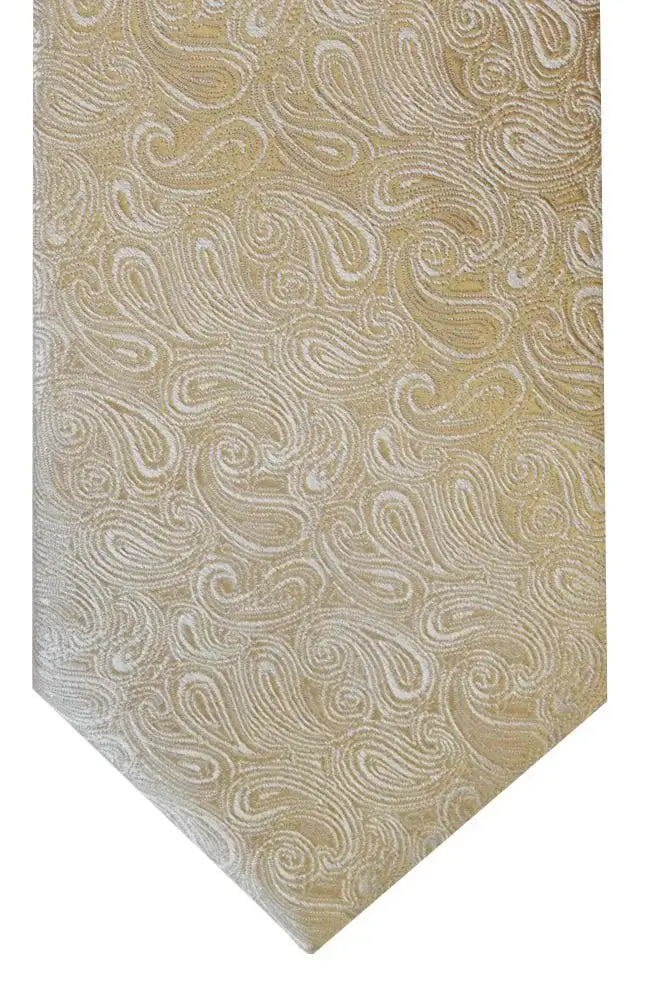 LA Smith Paisley Woven Wedding Poly Ties - Champagne - Accessories