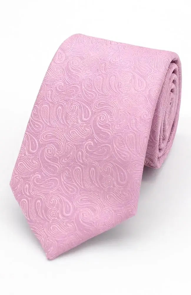 LA Smith Paisley Woven Wedding Poly Ties - Dusky Pink - Accessories