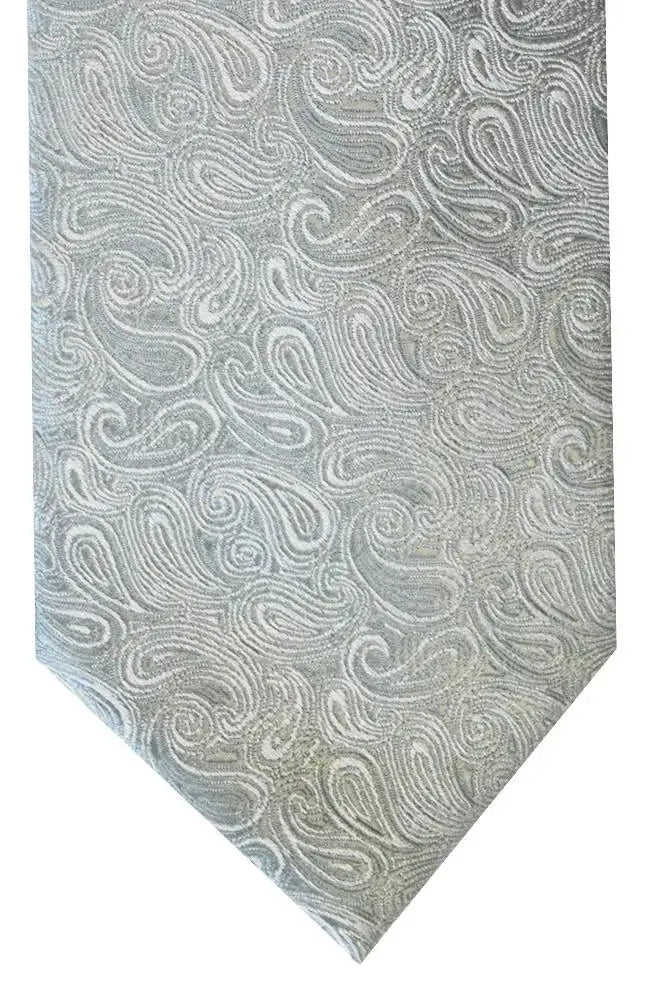 LA Smith Paisley Woven Wedding Poly Ties - Silver - Accessories