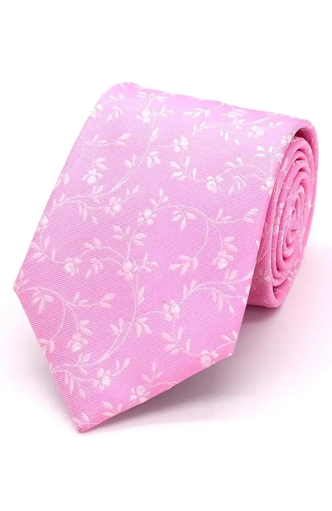 LA Smith Tumbling Petals Woven Wedding Poly Ties - Pink - Accessories