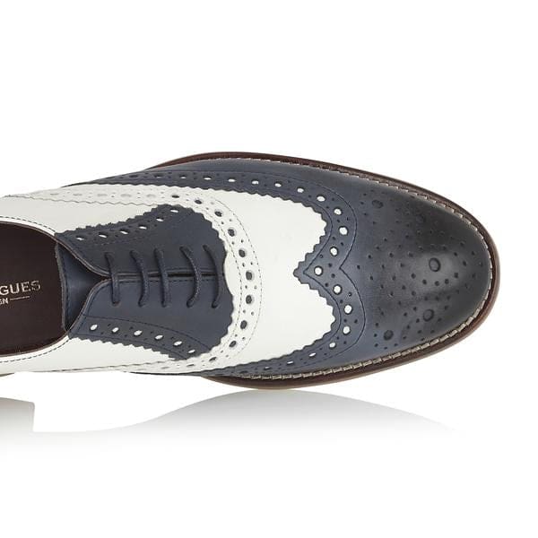 London Brogue Gatsby Leather Brogue Navy/White Men’s Shoes - Shoes