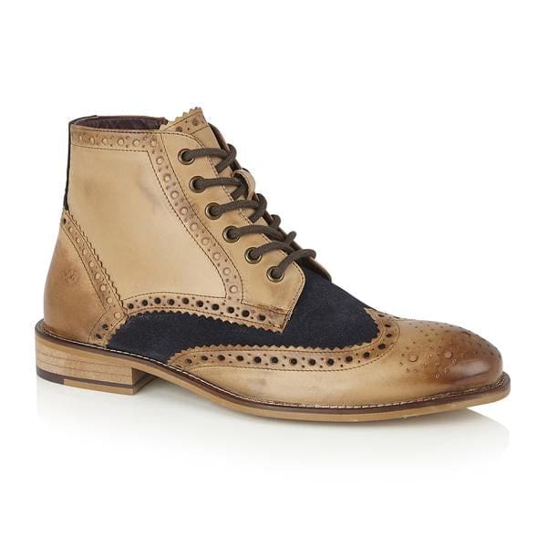 London Brogue Gatsby Tan/Navy Men’s Boots - UK7 | EU41 - Boots
