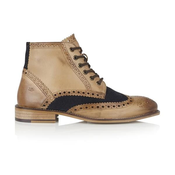 London Brogue Gatsby Tan/Navy Men’s Boots - Boots