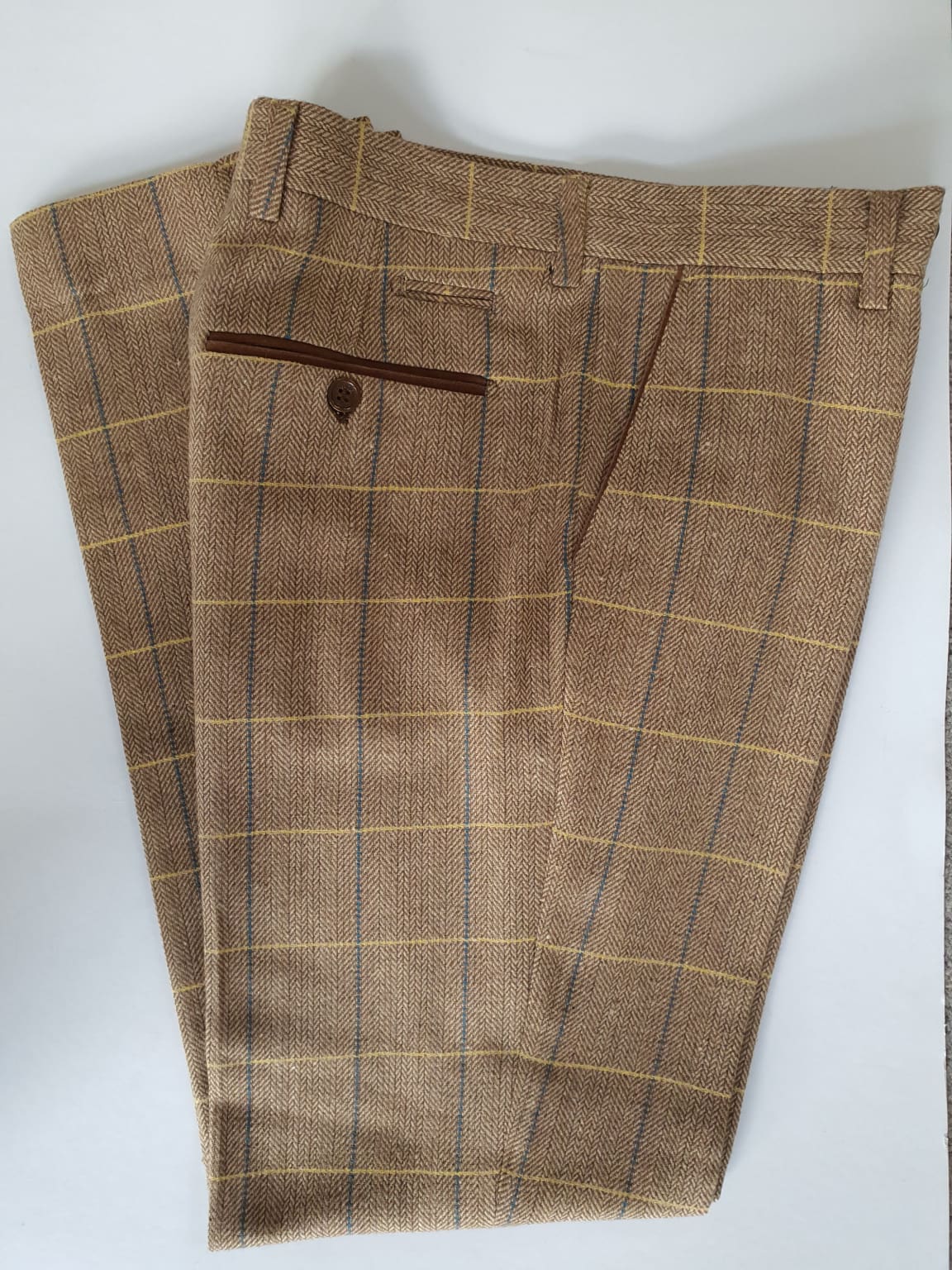 Marc Darcy | Marc Darcy DX7 Oak Tweed Check Trousers - MENSWEARR