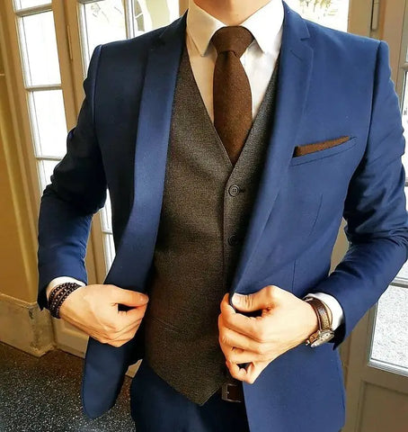 Navy waistcoat suit best sale