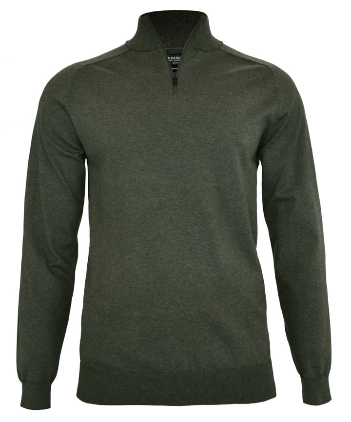 Nimbus Brighton ¼ Zip Knitted Jumper - Olive / XS - Knitwear