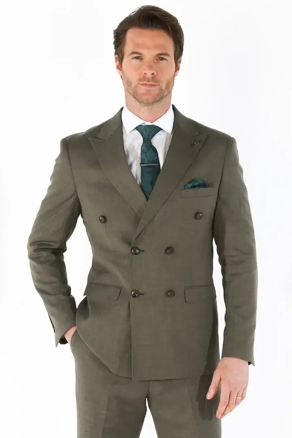 Kurt Sage Men’s Double Breasted Three Piece Suit