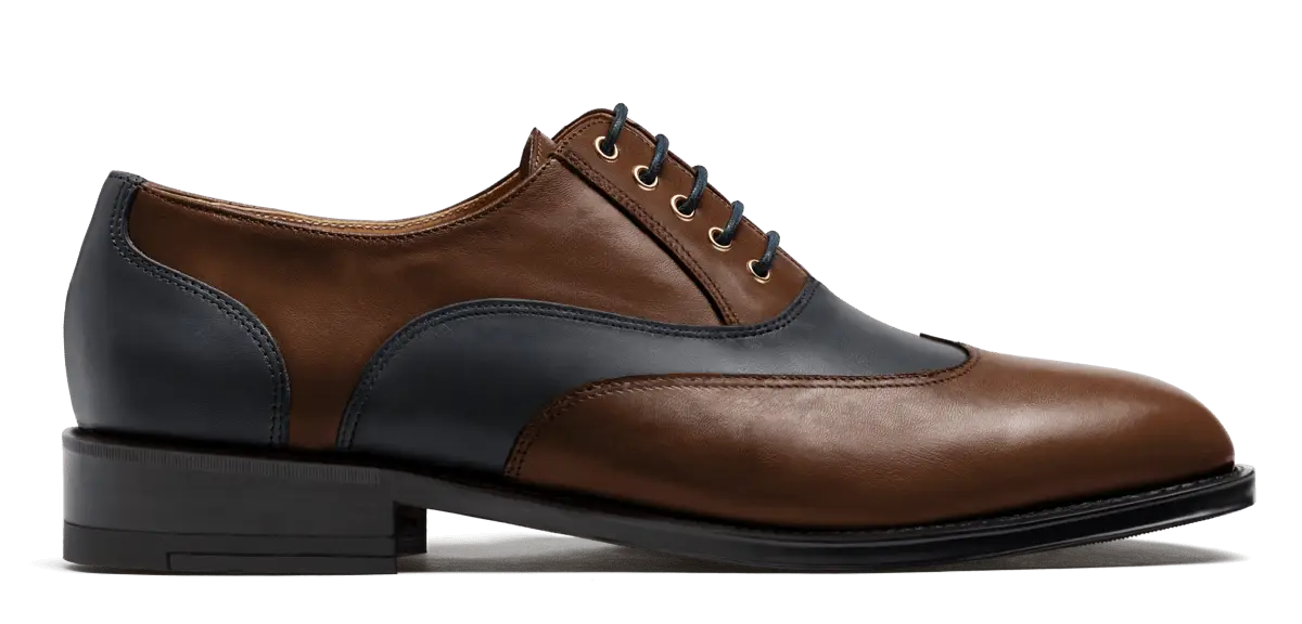 Wingtip Oxfords - blue italian calf leather