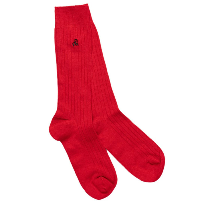 Classic Red Bamboo Socks - UK 7-11 (US 8-12 / EU 40-47) - Socks