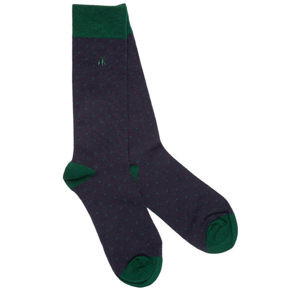 Spotted Navy Bamboo Socks - UK 4-7 (US 5-7.5 / EU 37-40) - Socks