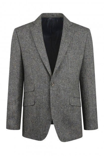 Torre Albert Grey Pure Wool Light Weight Tweed Blazer - 34R