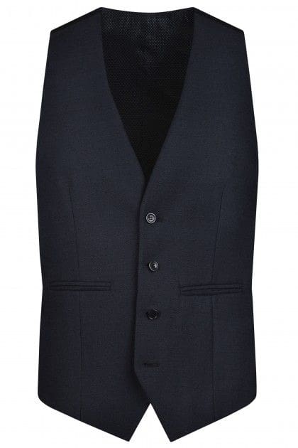 Torre Albert Navy Blue Pure Wool Light Weight Tweed Waistcoat - 34R - WAISTCOATS