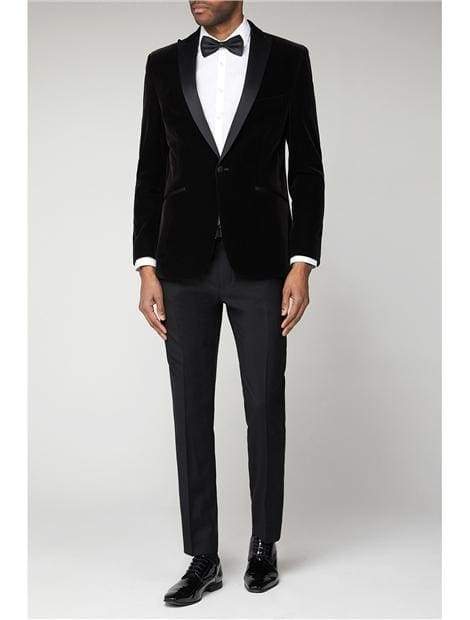 Black velvet dress jacket store