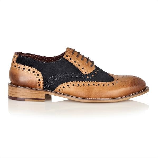 Brogue Gatsby Brogue Tan/Navy Men’s Shoes - Shoes