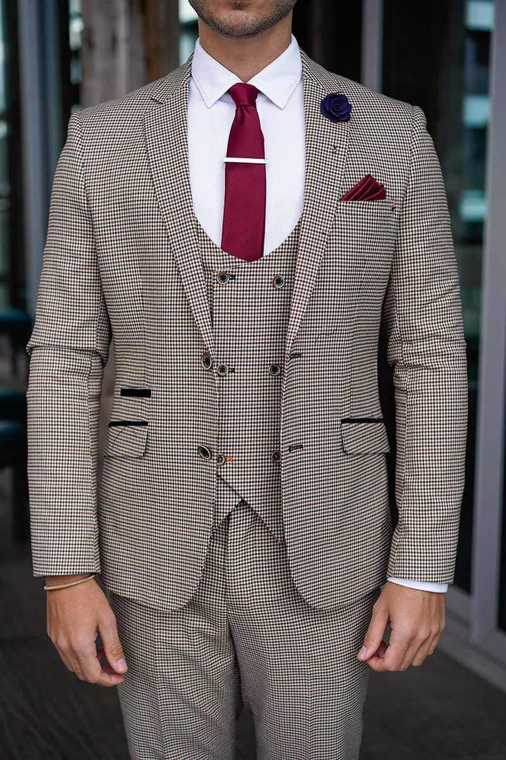 Cavani Elwood Grey Houndstooth Trouser - 30 - Suit & Tailoring